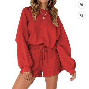 Red Long Sleeve Lounge Set